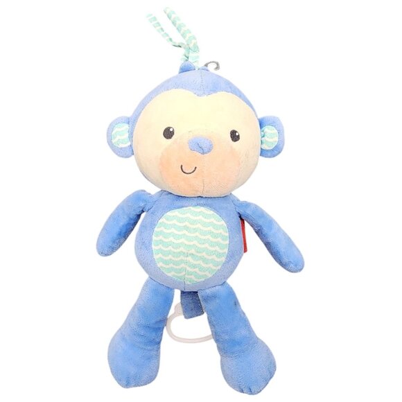 Fisher Price Musical Tail Blue Plush Monkey Crib Pull Toy Stuffed Animal Lovey - Picture 1 of 4